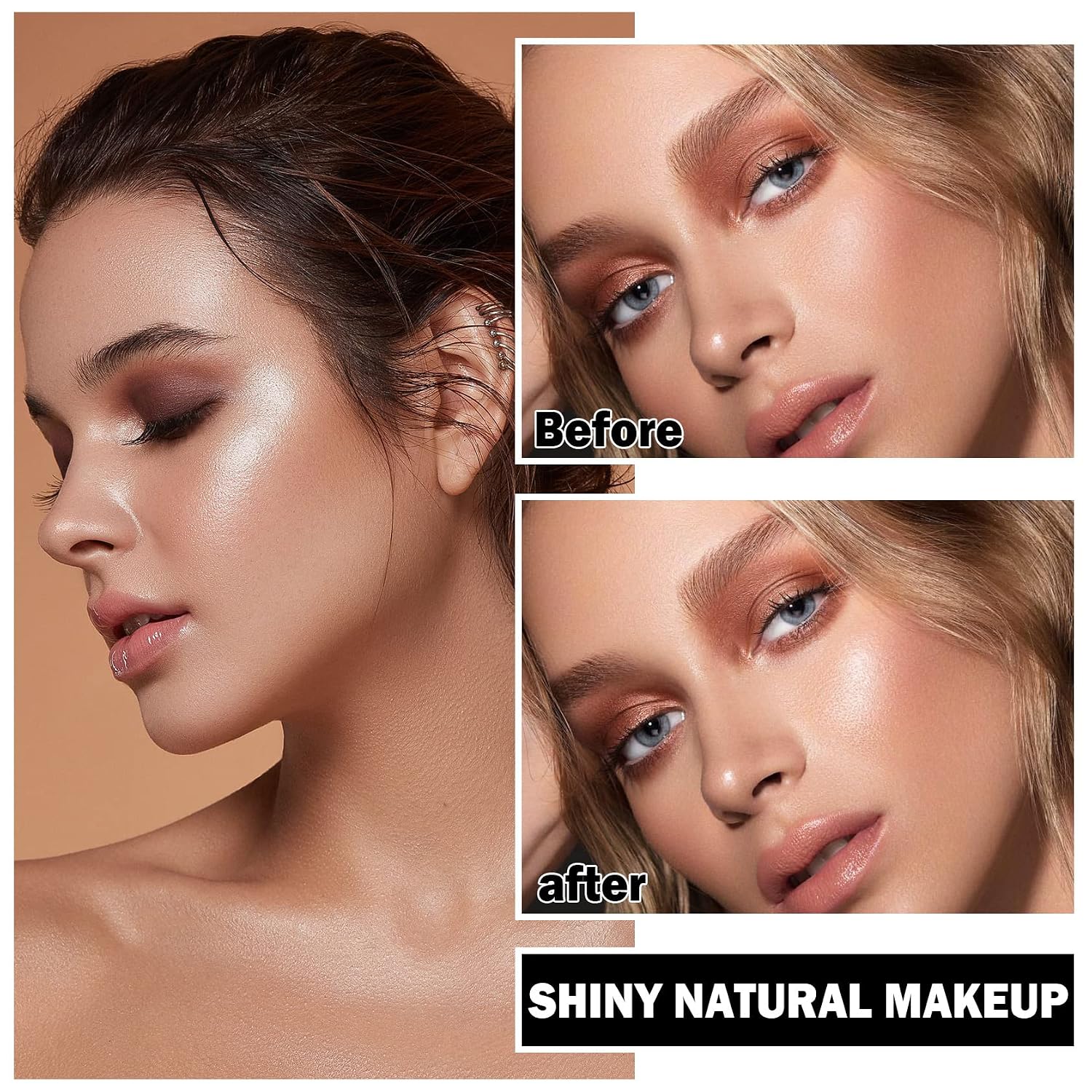 White Highlighter Makeup Palette, Shimmer Powder, 01 Pearl White | Waterproof Long-Lasting Luminous Finish, Silky Blendable Brightens Face Highlighters Contour Powder Makeup Palette - Image 3