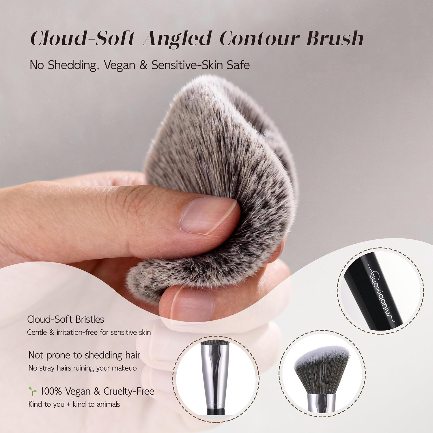 Angled Blush Brush, Bronzer Brush, Contour Brushes For Makeup, Angled Makeup Brush for Natural, Streak-Free Finish, Soft Dense Bristles Vegan &Cruelty-Free, Ideal For Liquid Cream And Powder Cosmetics - Image 2