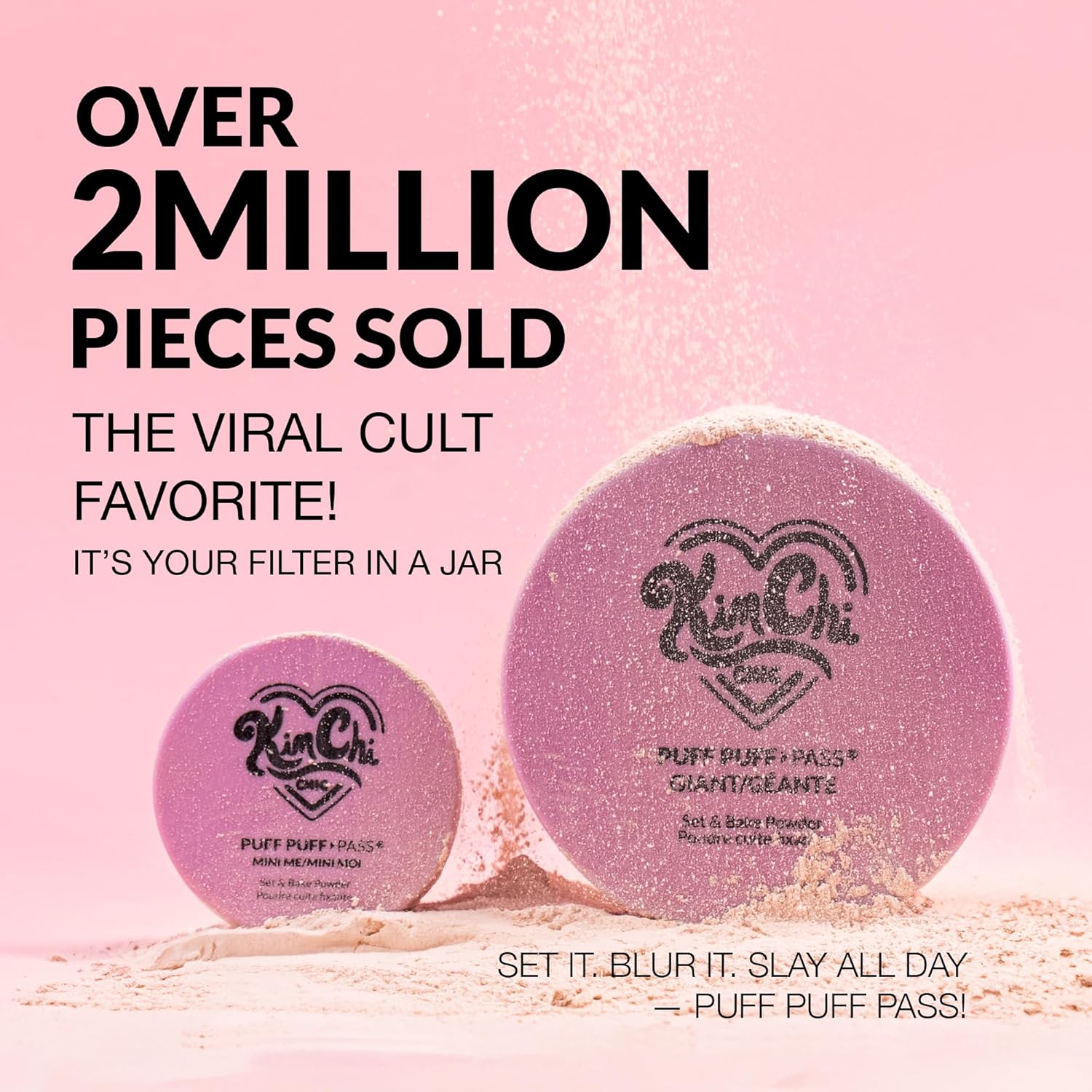 KimChiChic Beauty Puff Puff Pass Set & Bake Loose Setting Powder Makeup | Face Powder with Rice & Vitamin E, Matte Airbrush Finish, Oil Control with Fluffy Powder Puff, 03 Translucent, 0.70 oz (20 g) - Image 3