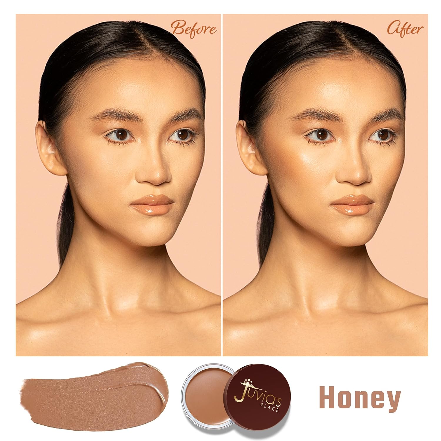 Juvia's Place Bronzed Cream Bronzer - Honey, Matte Shimmer Finish Contour | Sun-kissed Warmth With A Matte Shimmer Finish. Blendable Cream Bronzer Texture Creates Sculpted Makeup Looks With Rich Color - Image 5