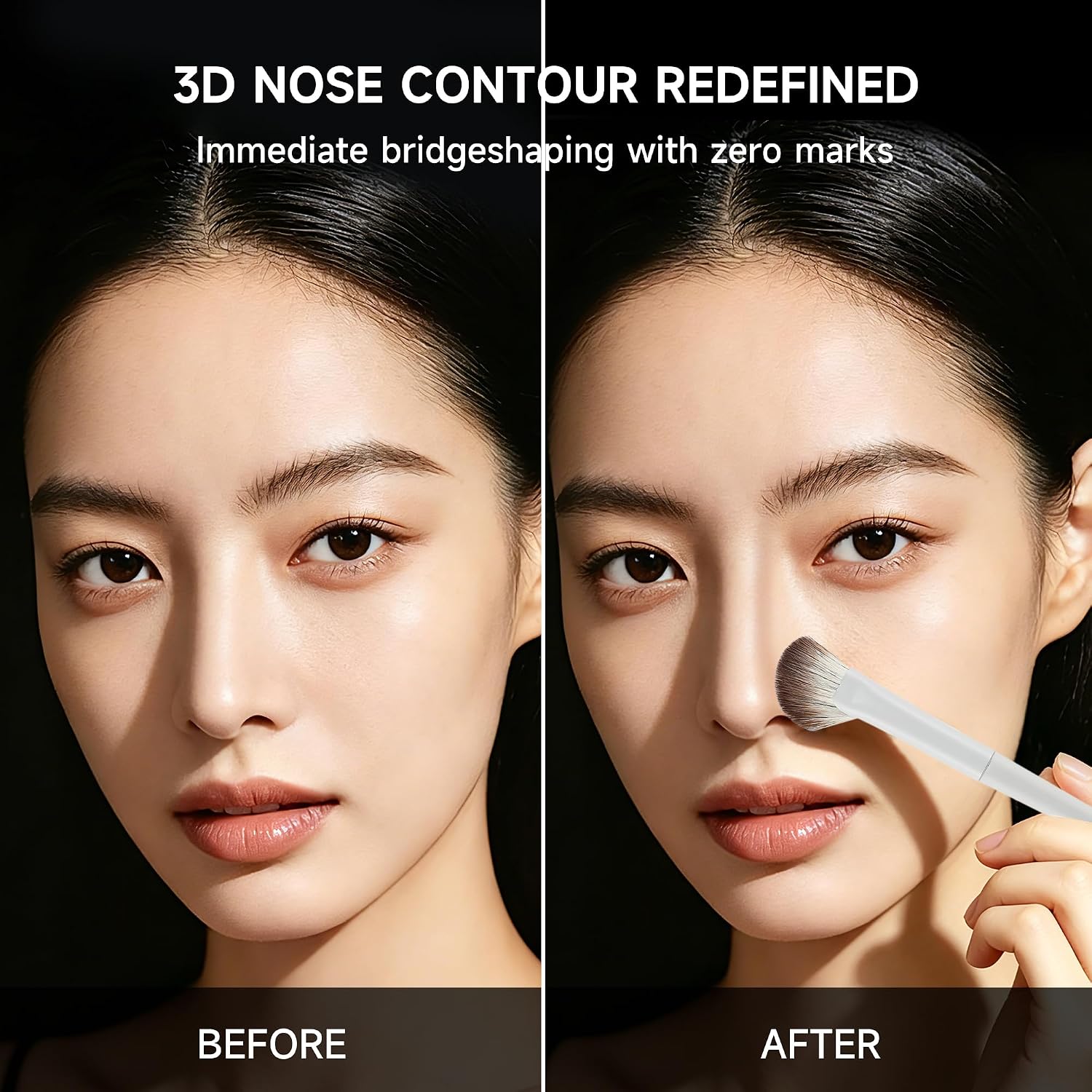 Fan Nose Contour Brush - Precision Contouring Tool for 3D Sculpting,Nose Shading and Highlighting - Professional Synthetic Makeup Brush for Flawless Cream & Powder Makeup Blending - Image 7