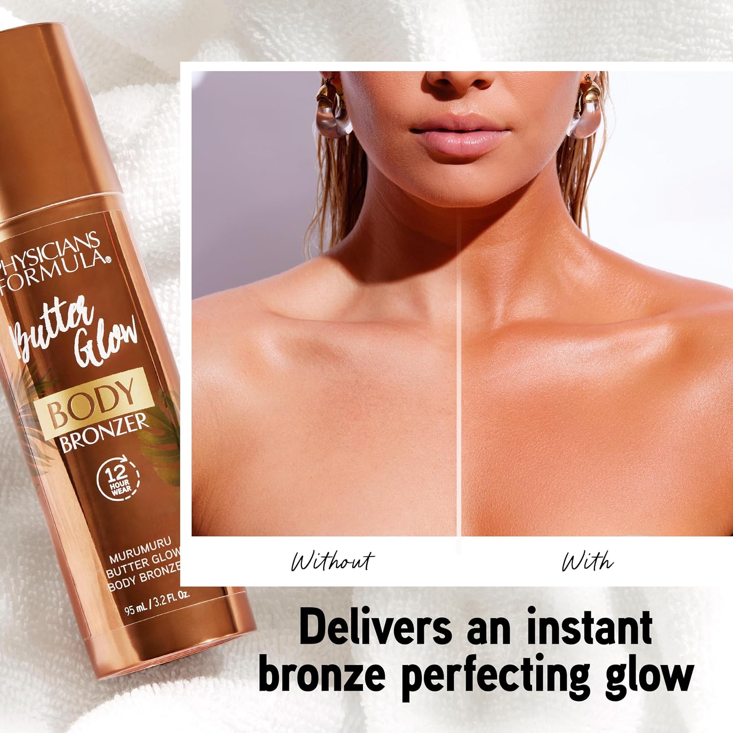 Physicians Formula Butter Glow Body Bronzer, Waterproof & Transfer-Proof, Sunless Bronze Perfection, Ultra-Creamy & Skin-Perfecting Formula for a Radiant Glow, Cruelty Free - Light/Medium - Image 2