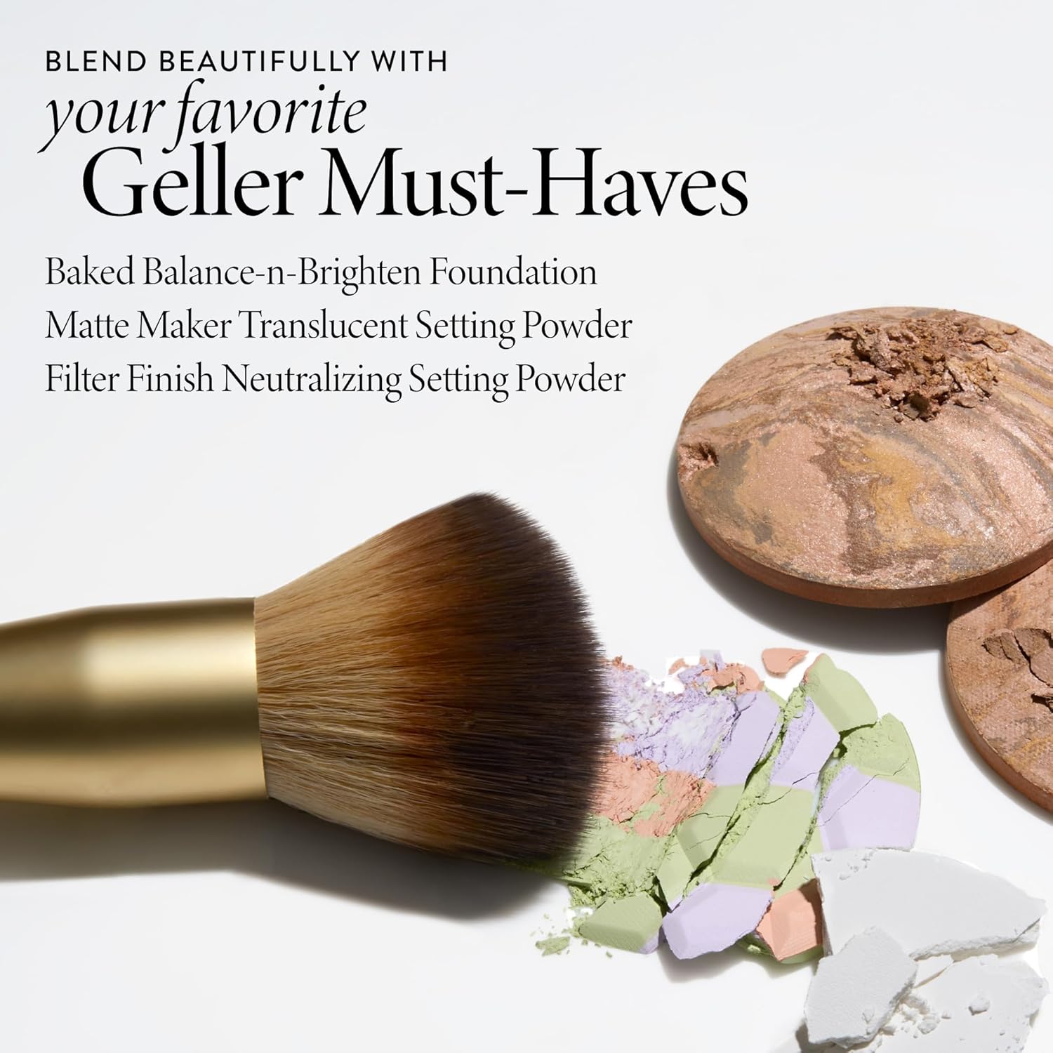 LAURA GELLER Full Face Powder Makeup Brush with Wooden Handle in Midnight Black – Foundation, Setting Powder, Blush, Bronzer, Highlighter and Luminizers – Sheer, Even Application and Blending Makeup - Image 5