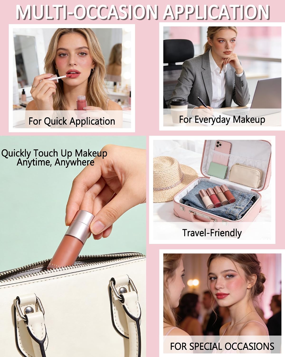 Velvet Cream Blush for Cheeks and Lips Tint,Brown Orange Matte Face Blusher | Double-Ended Blendable Waterproof Longlasting Liquid Blushes with Silicone Brush, Lightweight Facial Makeup for Women Girl-2# - Image 6