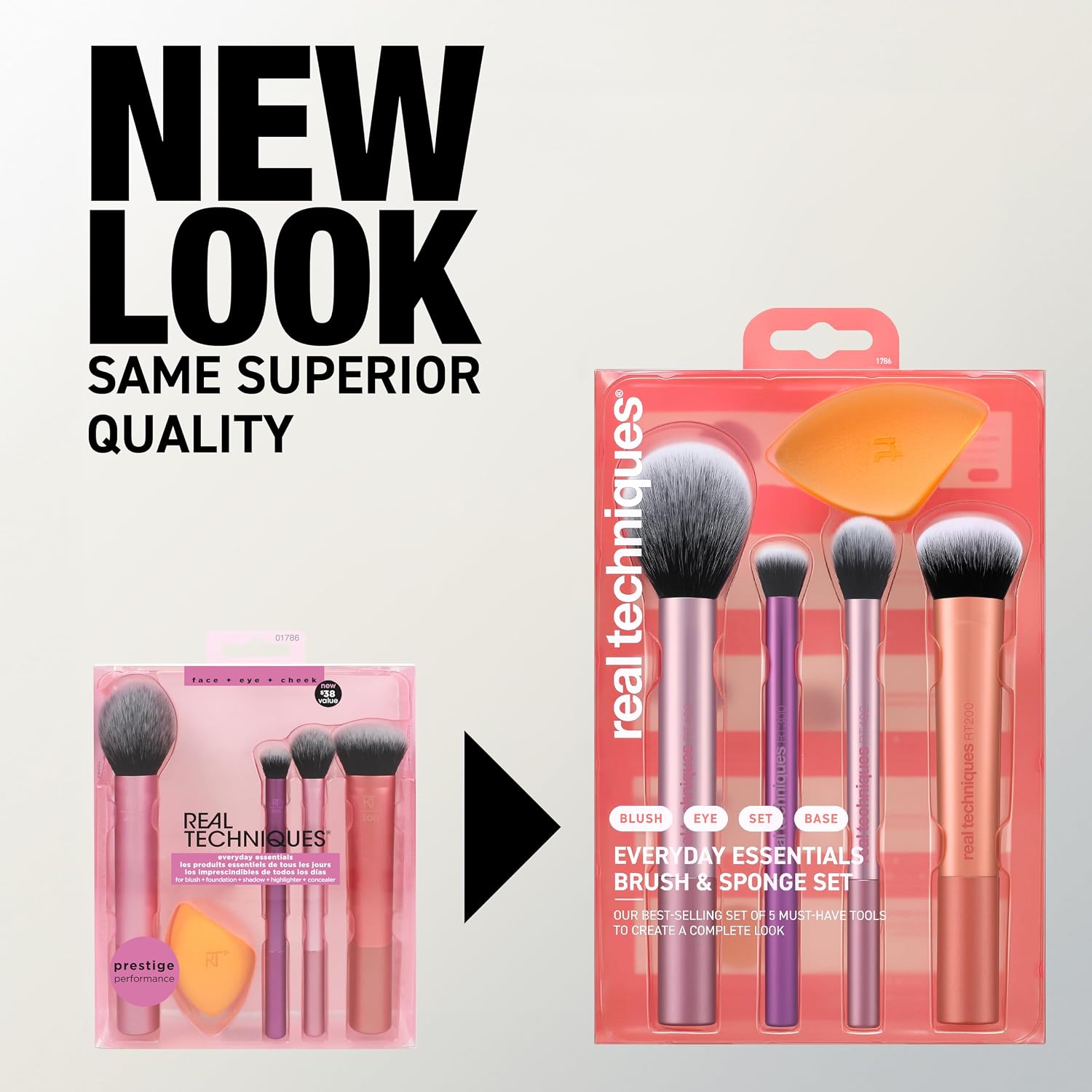 Real Techniques 6 Piece Everyday Essentials Makeup Brush Set, Includes 4 Brushes & 2 Makeup Sponges for Foundation, Blush, Bronzer, Contour, Eyeshadow & Powder, Travel Gift Set, Cruelty-Free & Vegan - Image 9