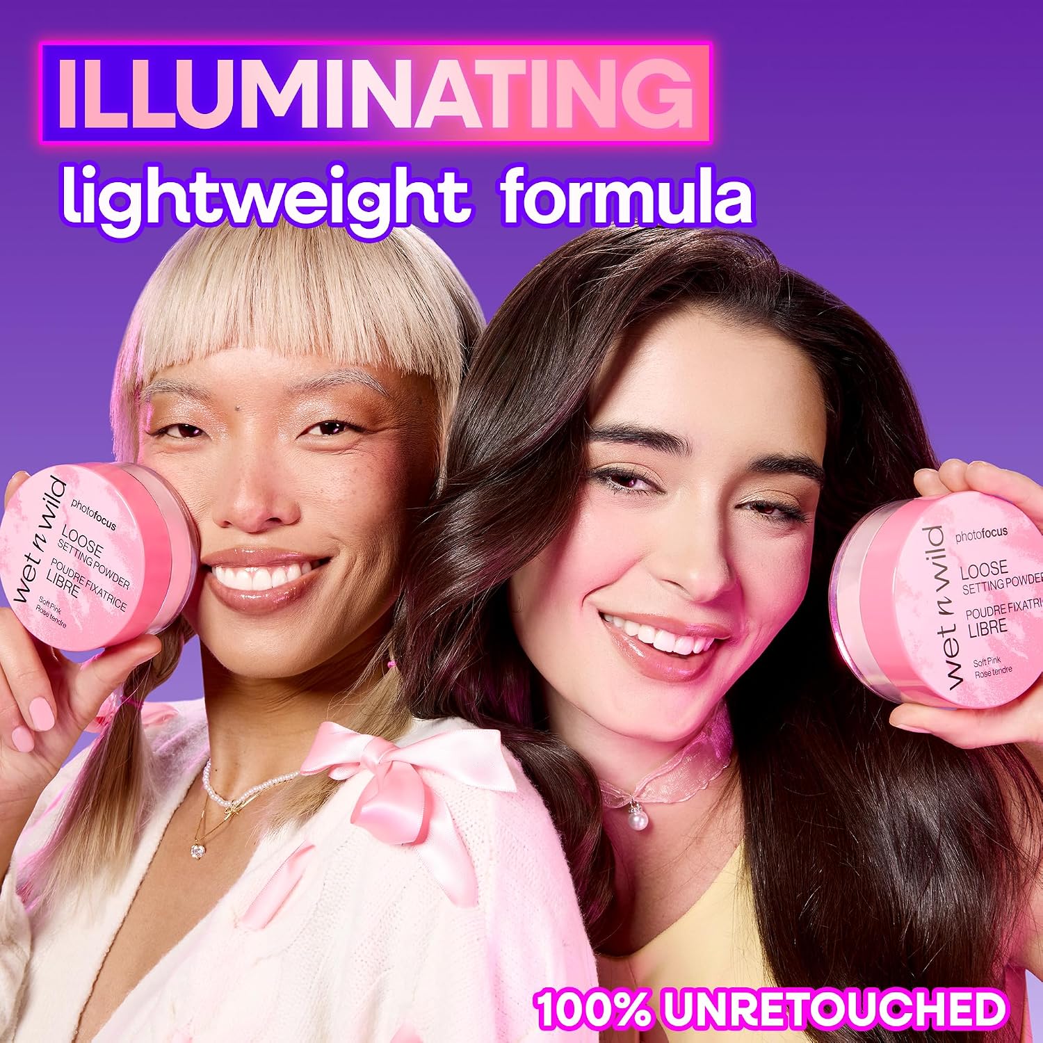 wet n wild Photo Focus Loose Setting Powder, Lightweight Silky Formula, Radiant Tint for a Luminous Glow, Blurring & Oil-Control Finish, Long-Lasting Makeup Setting Powder, Cruelty-Free - Soft Pink - Image 4