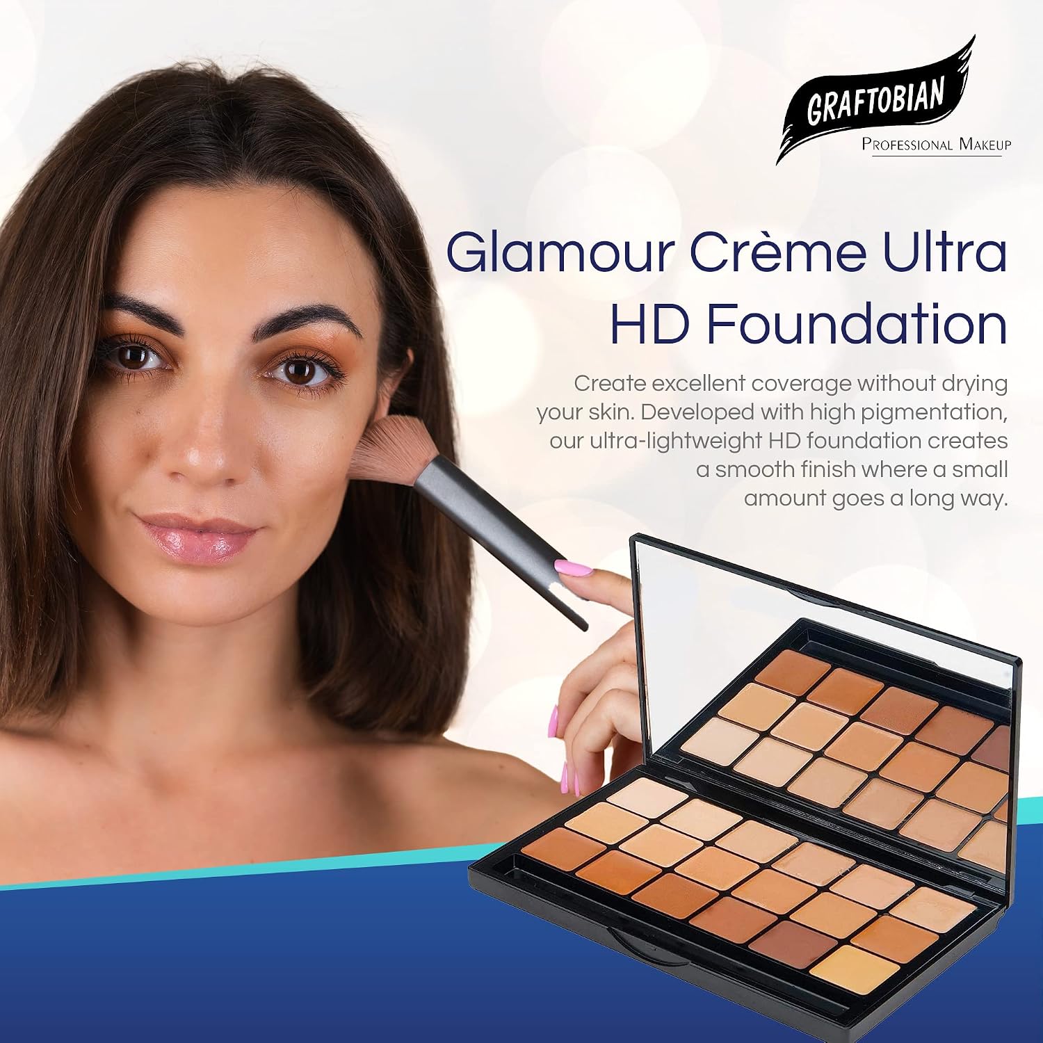 Graftobian HD Glamour Creme Foundation Warm Super Palette - 18 High Definition Warm Undertone Cream Shades - Image 5