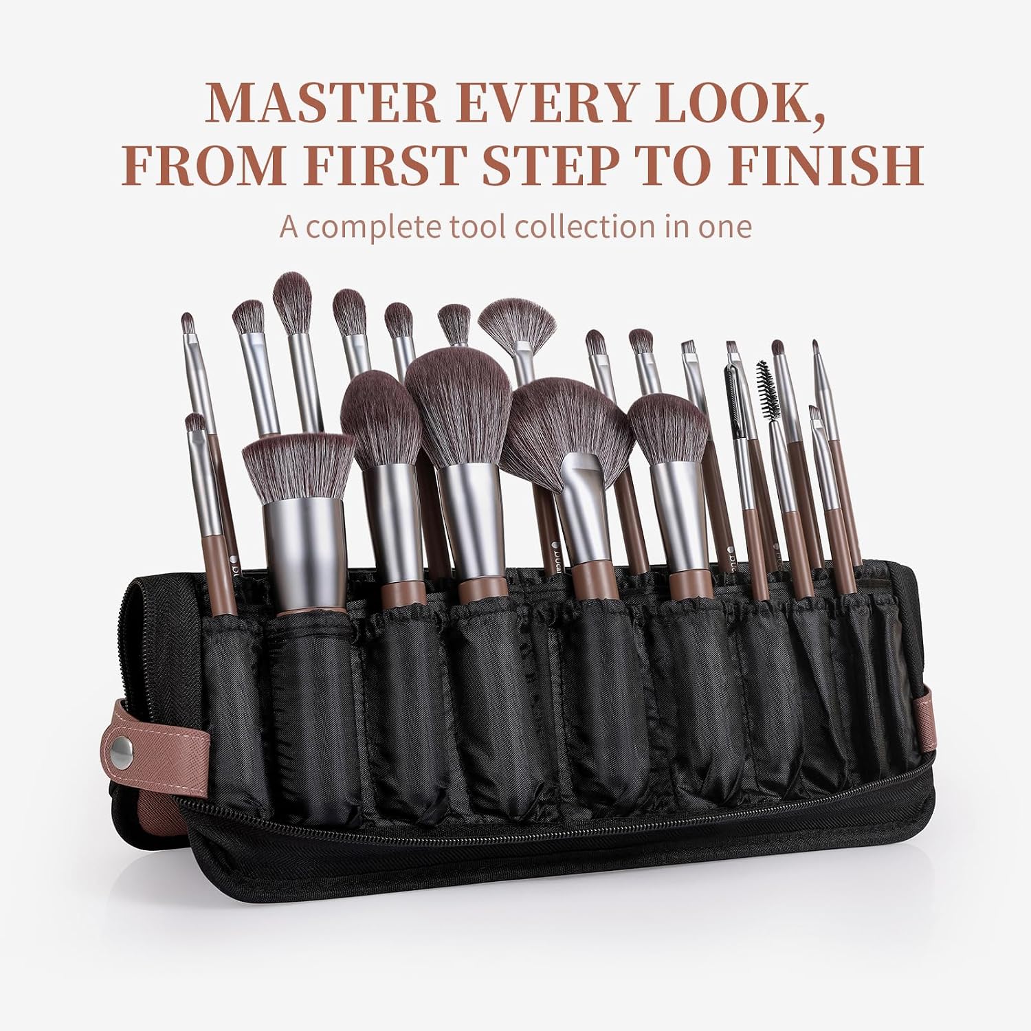 DUcare 22Pcs Makeup Brush Set PRO Makeup Brushes Professional with Bag Premium Synthetic Kabuki Foundation Blending Brush Face Powder Blush Concealers Eye Shadows - Image 8