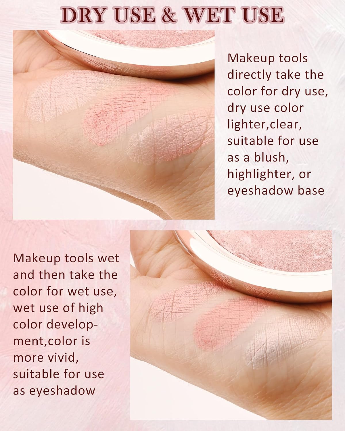 Baked Blush for Cheeks, Peach Pink Shimmer Blusher Powder Palette for Women | Lightweight, Long Lasting, Glow Marbleized, Eyeshadow & Highlighter, Thanksgiving, Christmas, Face Makeup for Women Girl - Image 6