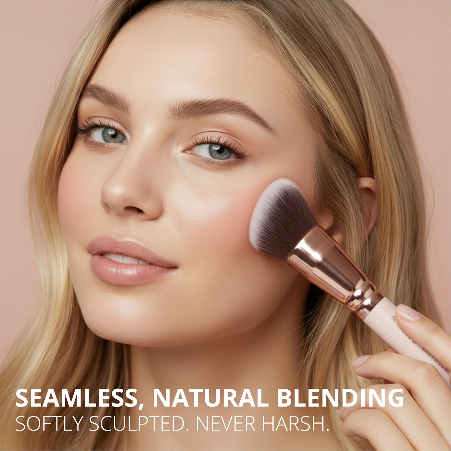 Lamora Pro Face Contour Brush Set - Contouring Sculpting & Highlighting Kit | Cream Blush Highlighter Powder Flat Nose Cheek Round Small Angled Fan Tapered Precision Kabuki Foundation Makeup Brushes - Image 10