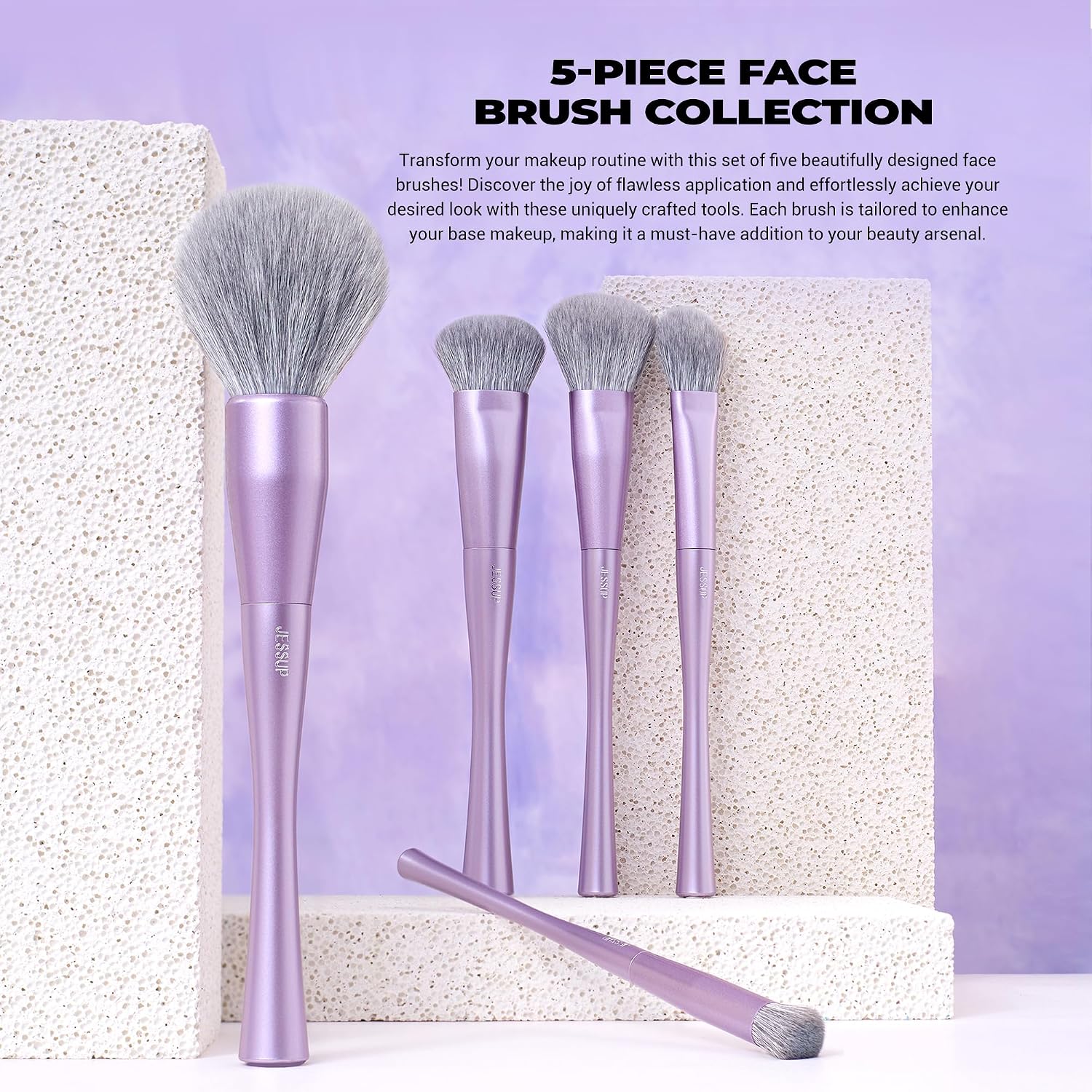 Jessup Professional Makeup Brush Set Vegan Synthetic for Face & Eye T512 | Ultra-Soft High-Density Bristles, Cruelty-free, Seamless Blending, Foundation, Contour & Eyeshadow Brush, Beginner-Friendly - Image 3