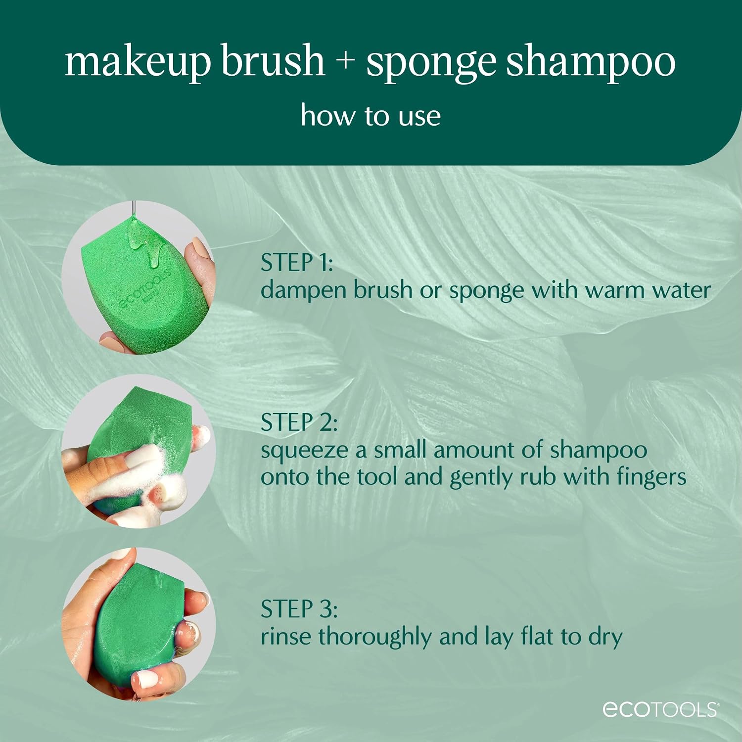 EcoTools XL Makeup Brush Cleanser, Sponge Shampoo, Fragrance-Free, 16 Fl Oz | Cleaner brushes and sponges, makeup brush soap for daily washing, beauty blender cleaner, plant based, sulfate free - Image 5