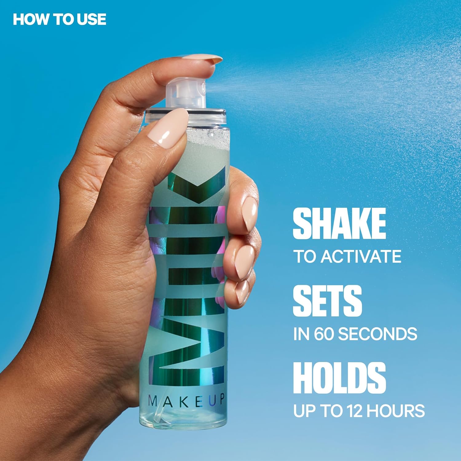 Milk Makeup Hydro Grip Set + Refresh Spray with Hyaluronic Acid – Sets Makeup + Hydrates Skin for Up to 12 Hours – Long-Lasting, Alcohol-Free Facial Mist for Dewy, Radiant Skin - Image 4