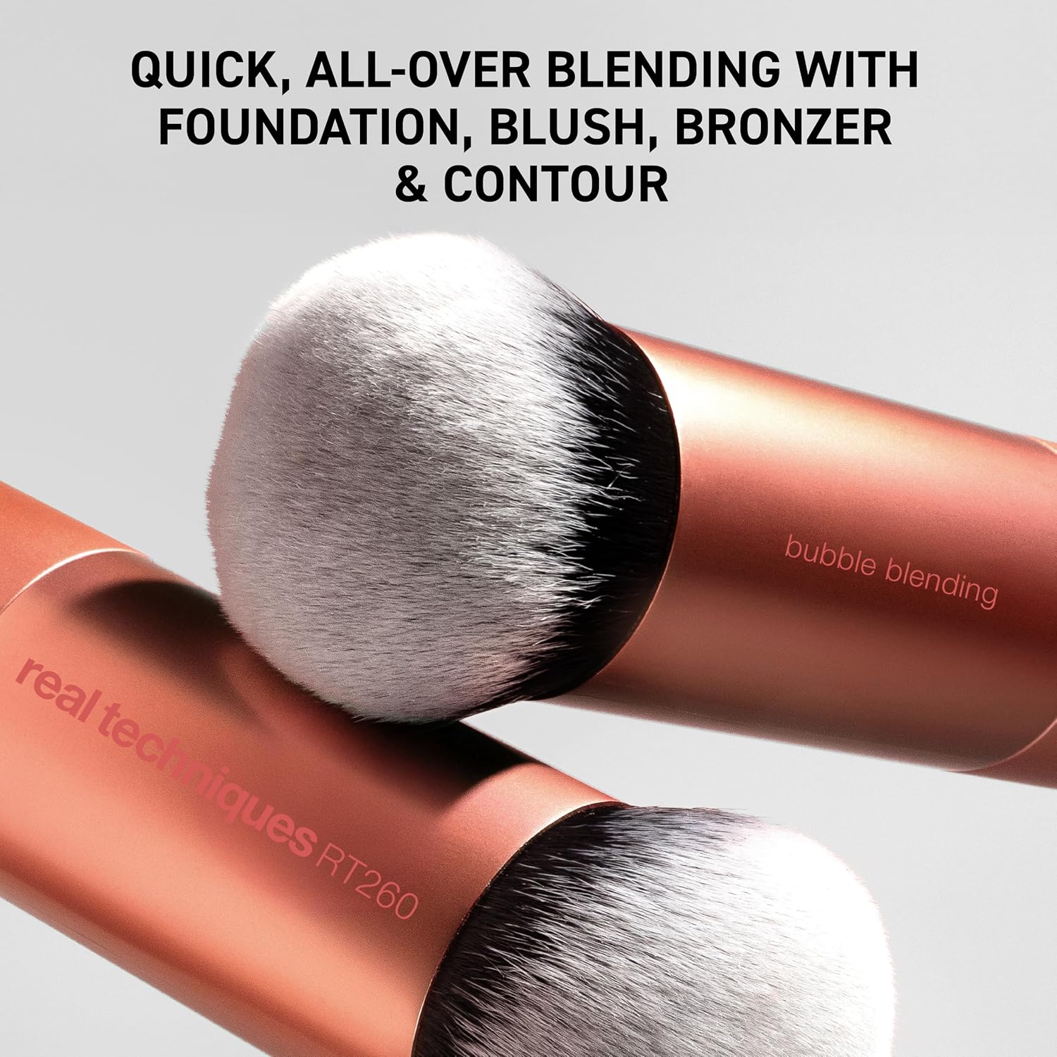 Real Techniques Bubble Blending Brush, Makeup Brush For Foundation and Tint | Face brush for liquid and cream products, ultra dense, for quick all-over blending, UltraPlush bristles, cruelty-free - Image 3