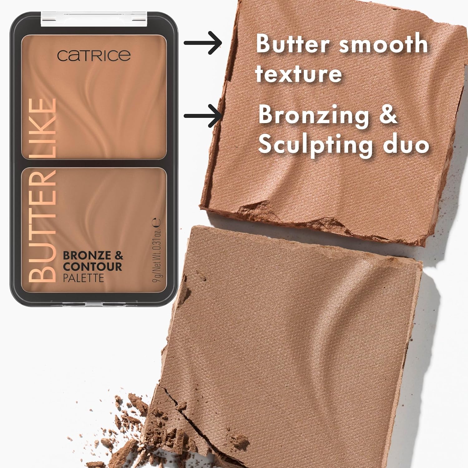 Catrice Butter Like Bronze & Contour Palette, 2-in-1 (010 Born To Shape) | Bronzer & Contour Duo, Buildable Natural Finish, Warm & Cool Pressed Powders, Vegan & Cruelty Free, Paraben Free, 0.31oz - Image 3