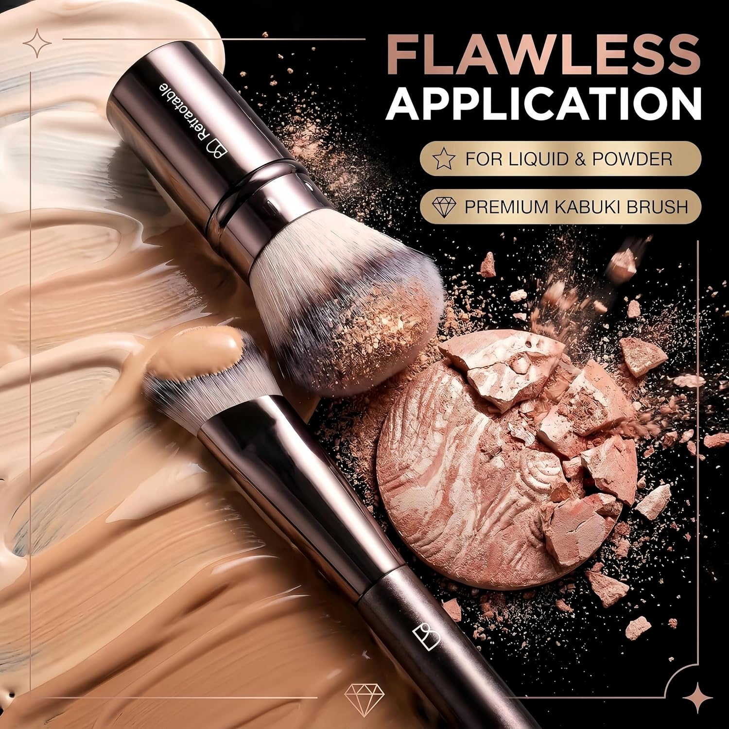 Professional Makeup Brush Set BS-MALL with Travel Case, 20PCS Synthetic Makeup Brushes for Foundation, Conce aler, Blush, Powder & Eyeshadow, Labeled Face Eye Brushes for Beginners, Makeup Artists - Image 3
