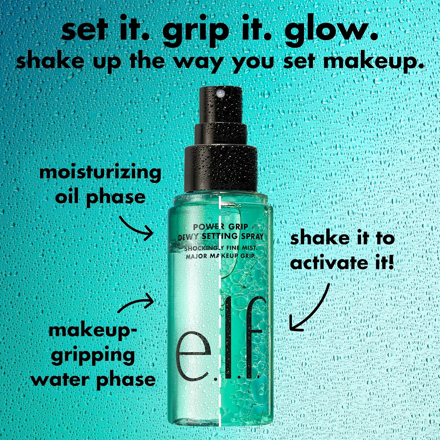 e.l.f. Power Grip Dewy Setting Spray, Ultra Fine Mist Made With Hyaluronic Acid, Grips Makeup For A Hydrated-Looking, Dewy Finish, Vegan & Cruelty-Free - Image 5