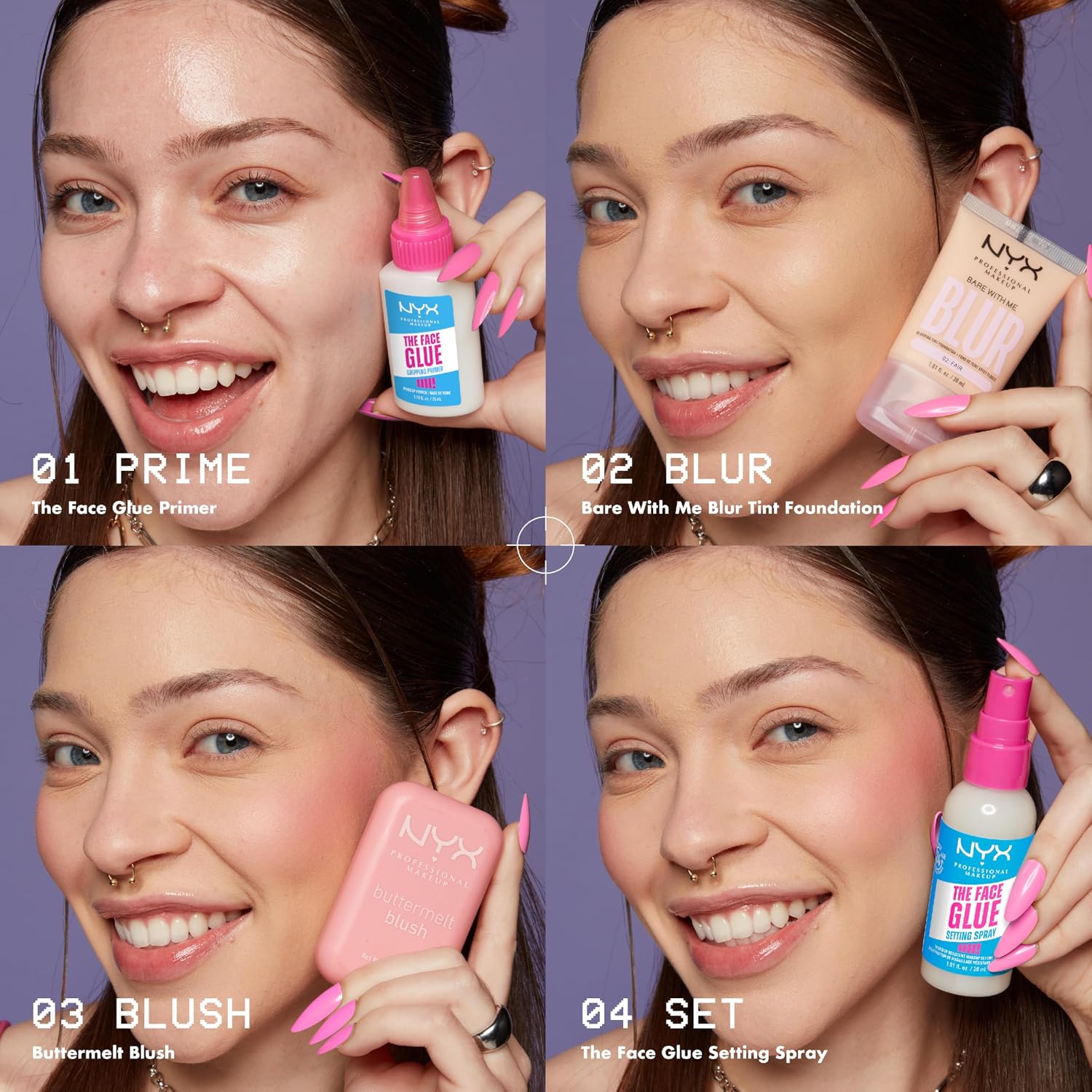 NYX PROFESSIONAL MAKEUP The Face Glue Setting Spray, Transfer-Resistant Waterproof Setting Spray, Up to 24HR Make Up Wear - Image 8