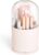 Rotating Acrylic Makeup Brush Holder with Lid for Vanity,Bathroom,Countertop,Covered Makeup Brushes Organizer,Round Spinning Cosmetic Brushes Holder and Make up Brush Storage with Cover,Pink