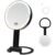Lighted Makeup Mirror with 3 Color Modes & Dimmable Brightness, 360° Rotation, Double-Sided 1X/30X Magnifying Mirror, Rechargeable Portable Vanity Mirror for Home and Travel, Touch Control – Black
