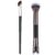 Xinjoduz 2 PCS Nose Contour Brushes for Makeup, 2-in-1 U-Shaped Fluffy Angled Tilt Brush for Precise Nose Sculpting and Defining, Mini Noses Contour Brush for Makeup Artists (Black and Gray)