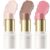 3 Pcs FAIR Contour Stick Set,Professional Makeup Kit for All Skin | FALOCUTUS Cream Blush & Highlighter Bronzer Pen,Long Lasting & Smooth Natural Face Contouring Illuminator