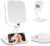 Travel Makeup Mirror with Lights 10X/1X, Rechargeable Magnifying Mirror with Smart Battery Display,3 Color Modes,Dimmable Touch Screen, Portable Mirror for Desk & Travel Hanging