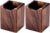 Wooden Pen Holder for Desk, 2 Pack Natural Wood Pencil Cup Holder – Office Desk Accessories Organizer, Makeup Brush Holder, Kids Crayon Marker Caddy, Eco-Friendly (2 Pack Walnut Color)