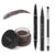 LAVONE Eyebrow Pen Kit, Waterproof Brow Pencil,Pomade,Eyeliner, Dark Coffee | 4-in-1 eyebrow makeup kit, brow brush, long-lasting,smudge-proof,waterproof, eyebrow pencils for women, natural & full brows