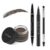 LAVONE Eyebrow Pen Kit,Waterproof Brow Pencil,Pomade,Eyeliner, Medium Brown | 4-in-1 eyebrow makeup kit, brow brush, long-lasting,smudge-proof,waterproof, eyebrow pencils for women, natural & full brows