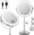 8″ Lighted Makeup Mirror with Light,30X Magnifying Height Adjustable Mirror | 3000mAh Rechargeable Battery Vanity Mirrors with 3 LED Lighting Dimmable for Desk Dresser Office Women Gift
