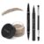 LAVONE Eyebrow Pen Kit, Waterproof Brow Pencil, Pomade,Eyeliner, Ash Blonde | 4-in-1 eyebrow makeup kit, brow brush, long-lasting,smudge-proof,waterproof, eyebrow pencils for women, natural & full brows