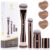 Makeup Brush Powder Puff Set, Foundation Concealer Makeup Brushes | Flawless Contour kabuki Brush Face Velour Puff for Foundation Blush Bronzer Contour Concealer, 3 Brushes & 3 Powder Puff