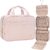 NISHEL Travel Toiletry Bag for women, Portable Hanging makeup Organizer | for Travel-Sized Shampoo, Conditioner, Brushes Set, makeup Accessories, Medium Size, Pink