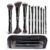 10 PCS Travel Makeup Brush Set With Bag, Makeup Brushes, Double-End Multi-functional Brushes for Foundation Powder Blush Eyeliner Eyeshadows, Professional Face Brush Set（Black）