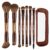 MAANGE 7 PCS Foundation Makeup Brush Set With Bag, Make up Brushes, Eyeshadow Concealer Brush, Double-ended Foundation Contour Powder Blush, Professional Face brush Set Tools For Liquid,Cream (Brown)