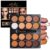 16 Color Powder Contour Palette, Matte Contouring Makeup Kit, Professional Facial Beauty Cosmetic Makeup, Medium to Dark