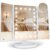 HUONUL 2X/3X/10X Magnifying Vanity Mirror with Light, Trifold Makeup Mirror | Touch Dimming, Dual Power, Clear View for Makeup, Skincare. Dorm Room Essentials. Birthday Gifts for Women, Mom, Wife, Girls