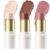 3 Pcs NEUTRAL Contour Stick Set,Professional Makeup Kit for All Skin | FALOCUTUS Cream Blush & Highlighter Bronzer Pen,Long Lasting & Smooth Natural Face Contouring Illuminator