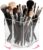 Acrylic Makeup Brush Holder, Clear Rotating Makeup Brush Holder Organizer with 4 Slots, Square Makeup Brush Cup for Vanity Desk Countertop Bathroom