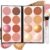 NewBang 16 Colors Blush Contour Highlighter Makeup Palette with Brush, Matte Mineral Face Blush Powder for Cheek, Bright Shimmer Illuminator Bronzer Professional Facial Beauty Makeup Blushes Set