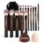 MAANGE 16PCS Makeup Brush Set Travel Makeup Brushes for Liquid Powder Contour Concealer Cream Cosmetics Blending Eyeshadow Eyeliner (Coffee)