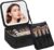 Chomeiu Makeup Bag with LED Mirror, Cosmetic Travel Bag for Women, Black | Detachable Light Up Mirror, Adjustable Dividers, Removable Brush Compartment, PU Leather, Easy-to-clean Lining, Double Zipper