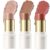 3 Pcs MEDIUM Contour Stick Set,Professional Makeup Kit for All Skin | FALOCUTUS Cream Blush & Highlighter Bronzer Pen,Long Lasting & Smooth Natural Face Contouring Illuminator