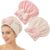 2 PCS Absorbent Hair Towel Wrap for Wet Hair, 2026 New Cute Bow Design Microfiber Hairs Towel, Dry Quick Hairs Turban Wrap for Home and Travel, Soft and Lightweight Shower Caps Women (White and Pink)
