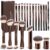 MAANGE 20 Pcs Makeup Brushes with Gift Box, Double-End Multi-functional Makeup Brushes for Blending Liquid Powder Concealer Cream Blush Buffe,CoffeeBrown