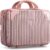 Noverlife 14 Inch Portable Makeup Travel Case Hand Luggage, Pressure-proof ABS Carrying Makeup Case Suitcase with Elastic Band, Small Hard Shell Cosmetic Case for Travel Camping Women Girl – Rose Gold | 14 Inch Hard Shell Cosmetic Case for Women Girl, Pressure-proof ABS Carrying Makeup Case Suitcase with Elastic Band