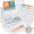 25 PCS Clear Plastic Drawer Organizer, Makeup Organizers and Storage Bins | 4 Sizes Desk Drawer Divider Organizers and Storage Bins for Makeup, Jewelry, Gadgets for Kitchen, Bedroom, Bathroom, Office