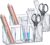 Glamour – 2-Pack Acrylic 4-Compartment Makeup Organizer, Transparent Plastic Makeup Brush Holder, Perfect Bathroom Vanity Storage Solution for Makeup Brushes, Eyebrow Pencils, and More