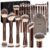MAANGE 20 PCS Foundation Makeup Brush Set, Double-ended Kabuki Contour Brush for Liquid Powder Concealer Blending Blush Face Makeup Tools with Gift Box (Coffee)
